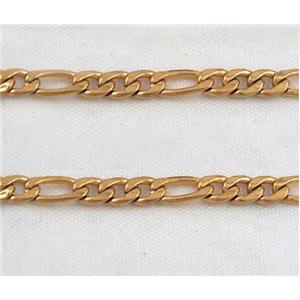 stainless steel curb chain, gold plated, approx 4mm wide
