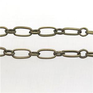 Iron chain, antique bronze, approx 4mm, 4-8mm