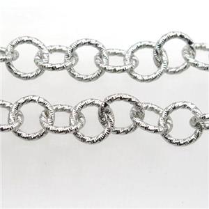 Iron chain, platinum plated, approx 10mm