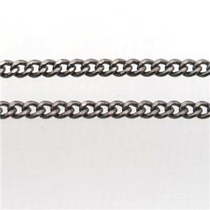 copper curb chain, black plated, approx 2.7mm