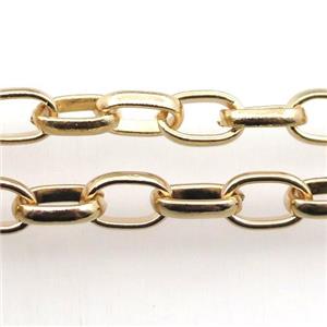 iron Rolo Chain, gold plated, approx 10-15mm