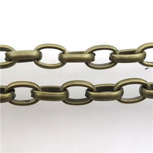 iron Rolo Chain, antique bronze, approx 10-15mm