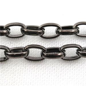 iron Rolo Chain, black plated, approx 10-15mm