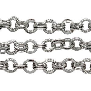 iron double chain, platinum plated, approx 8mm