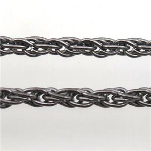 iron chain, black plated, approx 4-5mm
