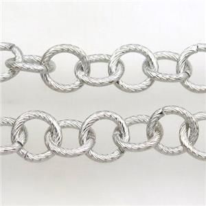 iron chain, platinum plated, approx 12mm dia