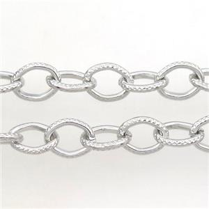 iron chain, platinum plated, approx 8-10mm