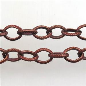 iron chain, antique red, approx 8-10mm