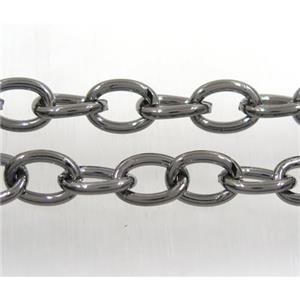 iron chain, black plated, approx 9x12mm