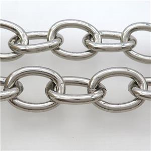 Aluminum chain, platinum plated, approx 28-38mm, 6mm thickness