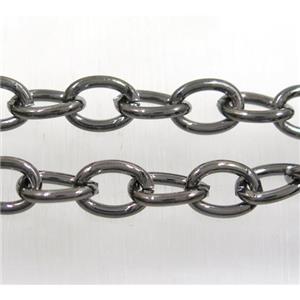 iron chain, black plated, approx 9x12mm
