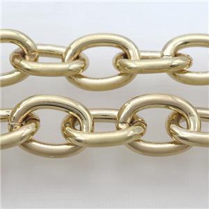 Aluminum chain, gold plated, approx 22-30mm, 5mm thickness