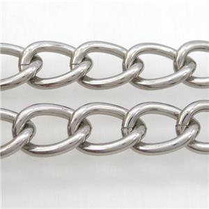 Aluminum chain, platinum plated, approx 20-28mm, 4.5mm thickness