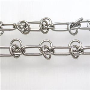 iron chain, platinum plated, approx 9-18mm, 12mm, 2.3mm thickness