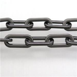 alloy chain, black gunmetal plated, approx 12-27mm, 3mm dia
