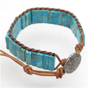 blue Imperial Jasper bracelet, resizable, approx 4.5-14mm, 18cm length