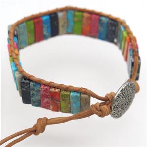 Imperial Jasper bracelet, Adjustable, mixed color, approx 4.5-14mm, 18cm length