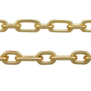 iron chain, gold plated, approx 7x11mm, 7x14mm