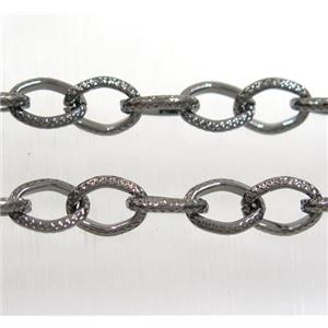 iron chain, black plated, approx 8x10mm