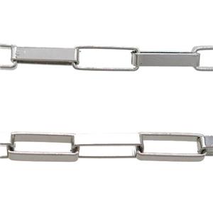 iron Rolo Chain, platinum plated, approx 7x20mm