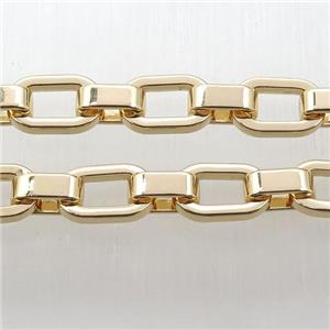 Alloy Rolo Chain, lt.gold plated, approx 5-10mm, 9-14mm