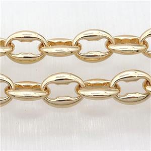 Alloy Chain, lt.gold plated, approx 11-14mm