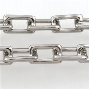 Alloy Chain, platinum plated, approx 11-20mm