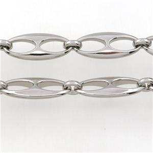 Alloy Chain, platinum plated, approx 13-31mm