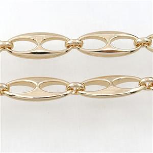 Alloy Chain, lt.gold plated, approx 13-31mm