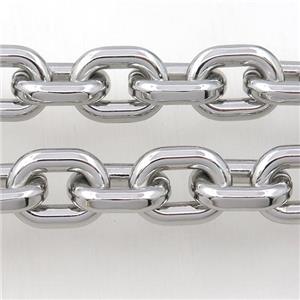 Alloy Chain, platinum plated, approx 15-18mm