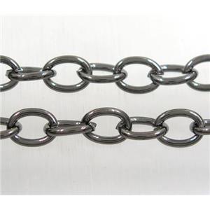 iron chain, black plated, approx 7x10mm