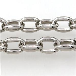 Alloy Chain, platinum plated, approx 15-21mm