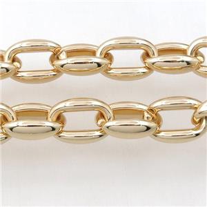 Alloy Chain, lt.gold plated, approx 15-21mm