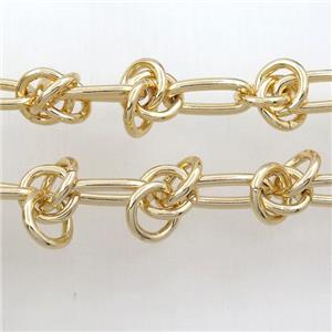 Iron chain, gold plated, approx 12mm, 9-18mm