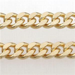Iron curb chain, lt.gold plated, approx 6-7mm