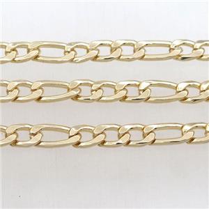 Iron chain, gold plated, approx 6-9mm, 6-12mm
