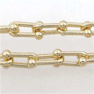 Alloy chain, gold plated, approx 7-16mm