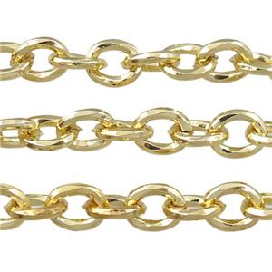 copper chain, gold plated, approx 6-8mm