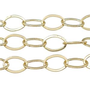 copper chain, gold plated, approx 8-11mm