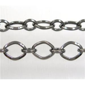 iron chain, black plated, approx 6x7mm, 8.5x10.5mm