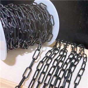 copper paperclip chain with black fireLacquered, approx 7-15mm