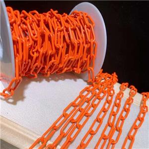 copper paperclip chain with orange fireLacquered, approx 7-15mm