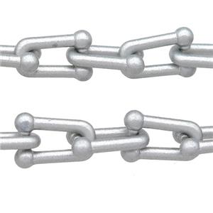 Alloy U-shape Chain with fire gray lacquered, approx 6-11mm