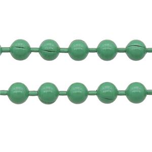 stainless Iron Ball Chain with fire green lacquer, approx 2.4mm