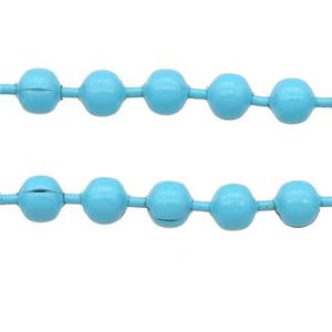 stainless Iron Ball Chain with fire blue lacquer, approx 3.2mm