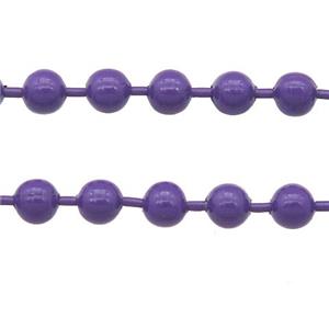 stainless Iron Ball Chain with fire purple lacquer, approx 3.2mm