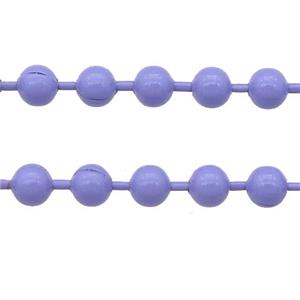 stainless Iron Ball Chain with fire lavender lacquer, approx 3.2mm