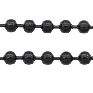 stainless Iron Ball Chain with fire black lacquered, approx 2.4mm