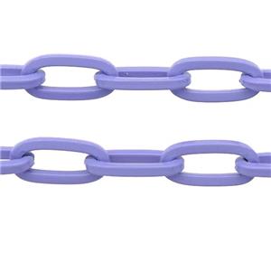 Alloy Paperclip Chain with fire lavender lacquered, approx 6-12mm