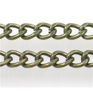 iron curb chain, antique bronze, approx 9x11.5mm